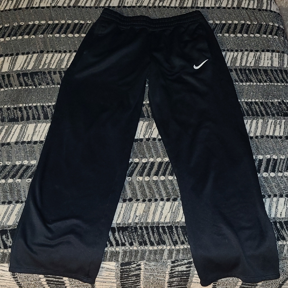 Nike Kids Black Joggers with White Swoosh